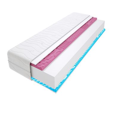 Godre Foam Mattress 85 x 205 cm, Double Mattress, H3 Medium-Firm Comfort Foam, 20 cm High, Profiled Molet Foam and Profiled Visco Memory Foam, Hypoallergenic, HR Foam Tivoli Max 2X Molet