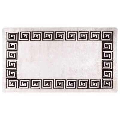 vidaXL Washable Antibacterial Sound-Absorbing Short-Pile Rug, Light Beige, 190 x 300 cm