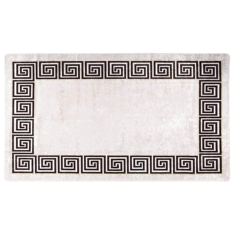 vidaXL Washable Antibacterial Sound-Absorbing Short-Pile Rug, Light Beige, 190 x 300 cm