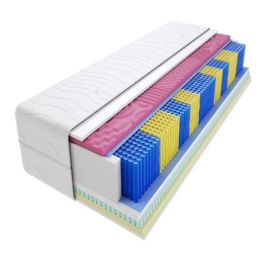 Godre Mattress 165 x 205 cm Double Mattress, H3 Medium-Firm Pocket Spring Mattress, 22 cm High, Latex Visco Memory Profiled Foam