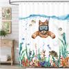 Uokiuki Funny Cat Snorkeling Fabric Shower Curtain, 152.4 x 177.8 cm view 4