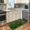 St. Patrick’s Day Shamrock Plaid Rug with Golden Leaves, 100 x 50 cm view 2