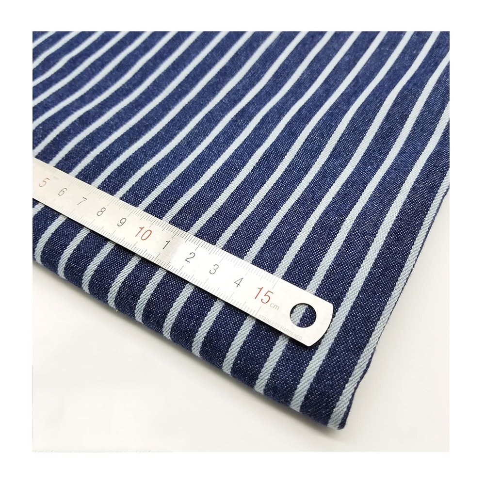Yimihua Soft Striped Denim Fabric, 150 cm Wide, Dark Blue