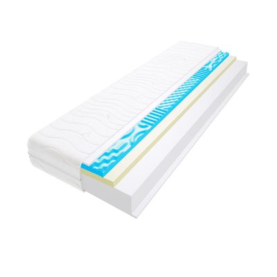 Godre Flavio Visco Molet 7-Zone Foam Mattress 120 x 220 cm, H2 & H3 Firmness, Soft & Medium-Firm, Quilted Cover, 13 cm High, Hypoallergenic