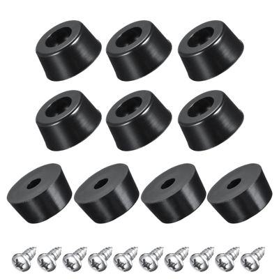 sourcing map 10-Pack Black Screw-On Rubber Feet, 18 mm Wide x 8 mm High