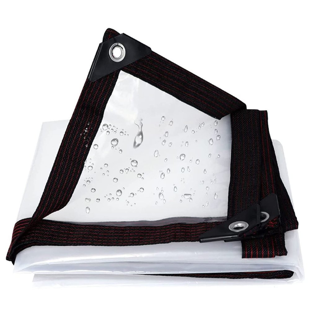 QIAOH Waterproof Transparent Tarp 4 x 7 m, UV-Resistant