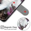 LeviDo Compatible with Huawei P8 Lite 2017 Case, White Cat Pattern, Magnetic Flip Wallet Cover view 2