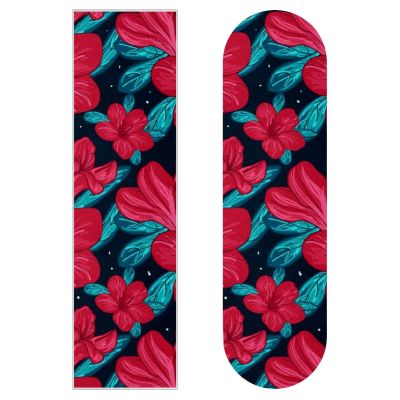 Skateboard Grip Tape with Tropical Red Flowers, 2-Pack