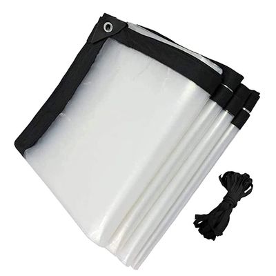 QIAOH 7 x 9 m Waterproof Transparent Tarp with Eyelets