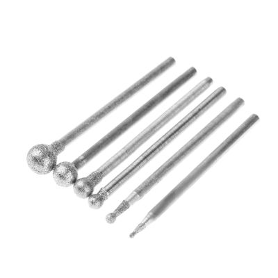 6-Piece Diamond Spherical Grinding and Polishing Head Set, 2.35 mm Shank