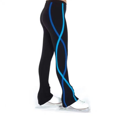 G&F Figure Skating Pants, Skating Leggings, Spiral Skate Training Wear for Women and Girls (Color: Blue, Size: XL)