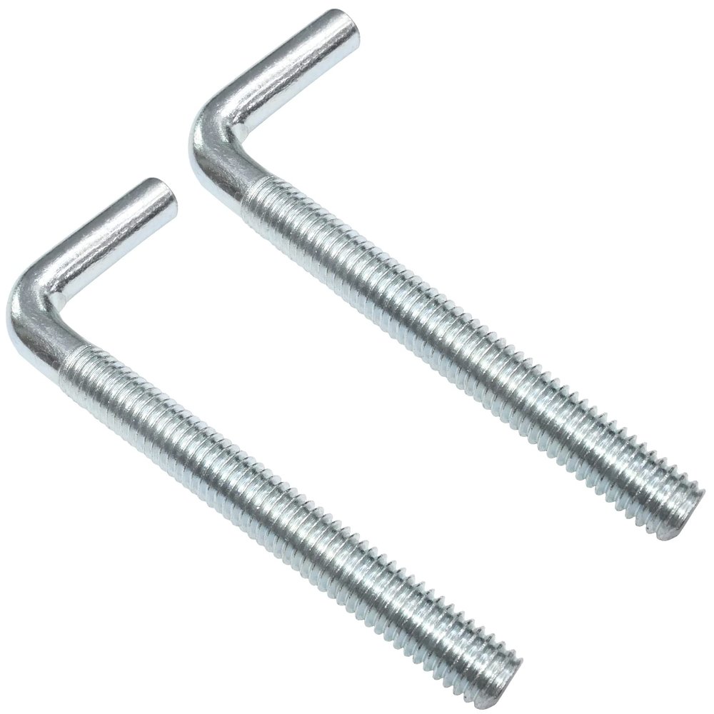 AERZETIX C48196 Set of 2 L-Shaped Screw Hooks M8 x 80 mm