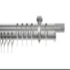 ondeco Made-to-Measure Curtain Rod, 20 mm, Rille 2-Track, Ceiling Mount, 5.5 cm, Stainless Steel Look, 400 cm view 2