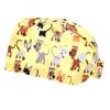 Eslifey Adjustable Button-Closure Work Caps, Polyester, Sweatband, Elastic Tie, Yellow Dogs and Cats, 2-Pack view 1
