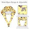 Eslifey Adjustable Button-Closure Work Caps, Polyester, Sweatband, Elastic Tie, Yellow Dogs and Cats, 2-Pack view 3