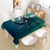 Morbuy Waterproof Washable Tablecloth with 3D Elephant Print, Rectangular, Sea Blue, 140 x 180 cm view 2