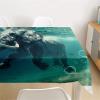 Morbuy Waterproof Washable Tablecloth with 3D Elephant Print, Rectangular, Sea Blue, 140 x 180 cm view 3
