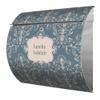 banjado Burgwächter Stainless Steel Mailbox, Royal Cream Blue, Personalized Name view 1