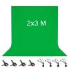 Vevelux 2 x 3 m Green Screen Photography Backdrop with 8 Large Studio Clamps view 1