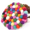Zonster Durable Felt Coasters, Round Handmade Felted Wool Ball, 10 cm view 3