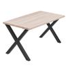 LAMO Manufaktur Solid Wood Dining/Kitchen/Desk/Coffee Table, 140 x 80 x 76 cm, Design, Raw/Black view 1