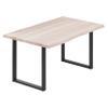 LAMO Manufaktur Solid Wood Dining Table with Live Edge, 100 x 80 x 76 cm, LOFT, Raw/Black view 1