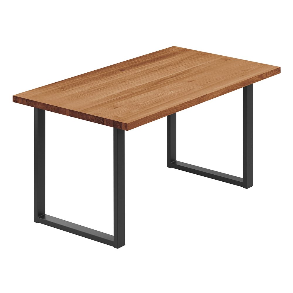 LAMO Manufaktur Solid Wood Dining Table, 120 x 60 x 76 cm (W x D x H), LOFT, Dark/Black, LCG-01-A-004-9005L