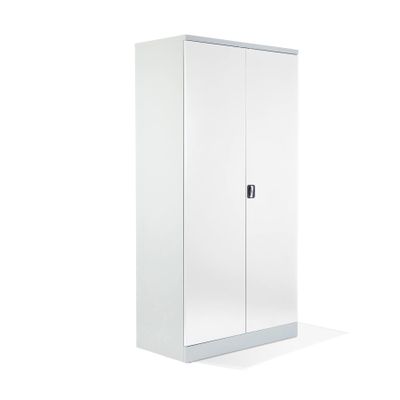 XXL Steel Tool Cabinet, 4 Adjustable Shelves, Gray/White, 195 x 92 x 60 cm
