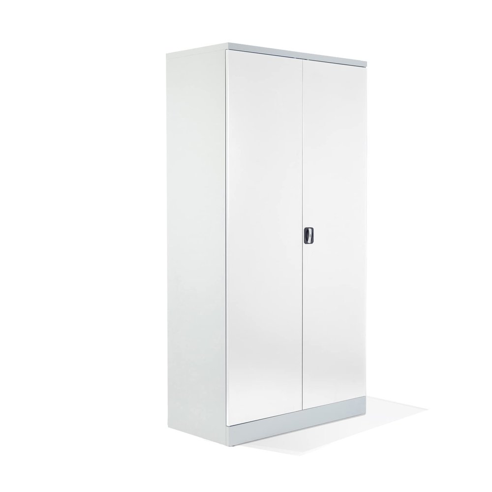 XXL Steel Tool Cabinet, 4 Adjustable Shelves, Gray/White, 195 x 92 x 60 cm