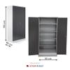 XXL Steel Tool Cabinet, 4 Adjustable Shelves, Gray/White, 195 x 92 x 60 cm view 2