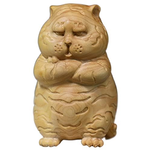 Hand-Sculpted Wooden Tiger Figurine