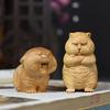 Hand-Sculpted Wooden Tiger Figurine view 2