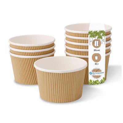 BIOZOYG Compostable Kraft Paper Soup Cups, 375 ml, 500 Pack
