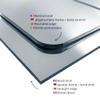 Signaltique.biz France Acrylic Mirror, 3 mm, 100 x 1200 mm, Silver, Rounded Corners, Lightweight & Shatter-Resistant, with Protective Film view 3