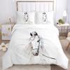 JEFFEL Horse Duvet Cover Set 200 x 200 cm, Children's Bedding Set with 3D Horse Design, Microfiber view 1
