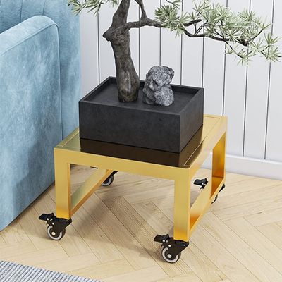 XSSS-ZC Simple Modern Mobile Plant Pot Tray with Universal Caster Mount, Square Torus, Height 25 cm, 50 × 50 cm