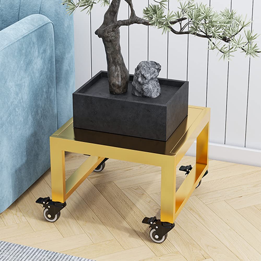XSSS-ZC Simple Modern Mobile Plant Pot Tray with Universal Caster Mount, Square Torus, Height 25 cm, 50 × 50 cm
