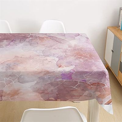 Morbuy Waterproof Washable 3D Marble Tablecloth, Purple, 140 x 220 cm