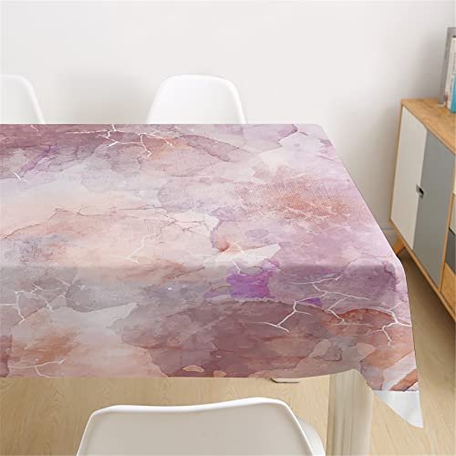 Morbuy Waterproof Washable 3D Marble Tablecloth, Purple, 140 x 220 cm