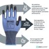 NITREX 241PC18 Work and Protective Gloves, Cut Protection Class C, PU Palm Coating, 10 Pairs, Size 9 view 3