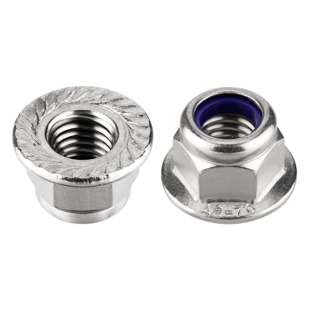 DIN 6926 M12 Self-Locking Flange Nuts, A2 Stainless Steel, 100 pcs