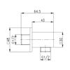 Creavit Square Wall Connection Elbow, Chrome-Plated Brass, 1/2-Inch Shower Hose Connection view 2
