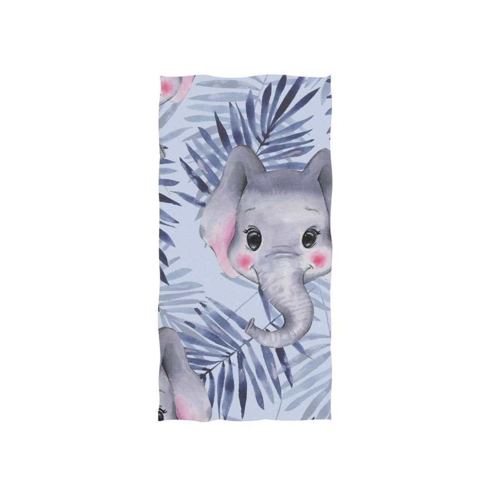 Hdadwy Elephant Pattern Hand Towels, Ultra-Soft Face Towels for Bathroom, Gym, Beach & Spa, 27.5 x 15.7 in