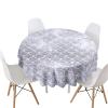 Himlaya Round Tablecloth with 3D Scales Pattern, Waterproof and Washable, Silver, 90 cm Diameter view 1