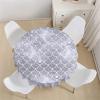 Himlaya Round Tablecloth with 3D Scales Pattern, Waterproof and Washable, Silver, 90 cm Diameter view 2