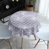 Himlaya Round Tablecloth with 3D Scales Pattern, Waterproof and Washable, Silver, 90 cm Diameter view 4