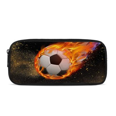 Belidome Portable Pencil Case with Galaxy, Football & Fire Designs