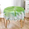 Highdi Round Washable Tablecloth, 3D Four-Leaf Clover, Waterproof, 160 cm, Graffiti Painting view 2