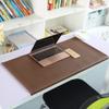 PU Leather Desk Mat with Edge Protection, Brown, 100 x 50 cm view 2