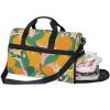 Orange Flower Pink Tree Leaf Sports and Travel Bag with Shoe Compartment view 2